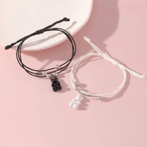 🧸 Awesome Gummy Teddy  Bear Layered Beaded BFF Or Couples Bracelet Set 💜